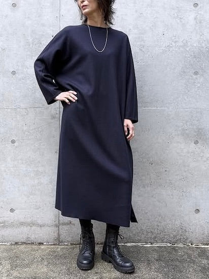 GALERIE VIE / ミルドスムース クルーネックワンピース / NAVY / 23065406302
