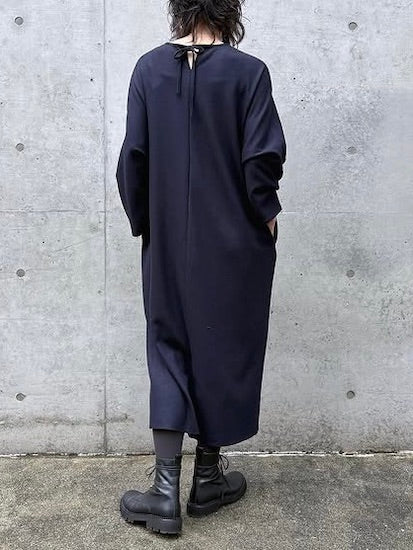 GALERIE VIE / ミルドスムース クルーネックワンピース / NAVY / 23065406302