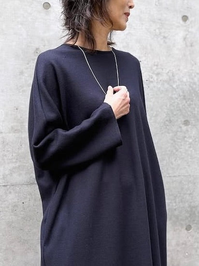 GALERIE VIE / ミルドスムース クルーネックワンピース / NAVY / 23065406302