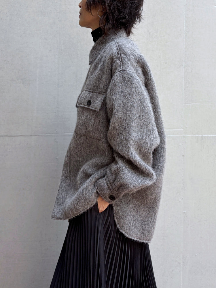 HYKE / SHAGGY CPO JACKET / GRAY / 17590