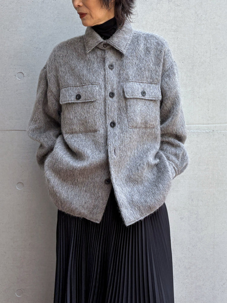 HYKE / SHAGGY CPO JACKET / GRAY / 17590
