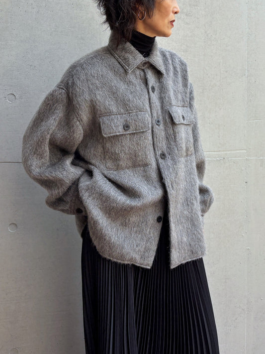 HYKE / SHAGGY CPO JACKET / GRAY / 17590