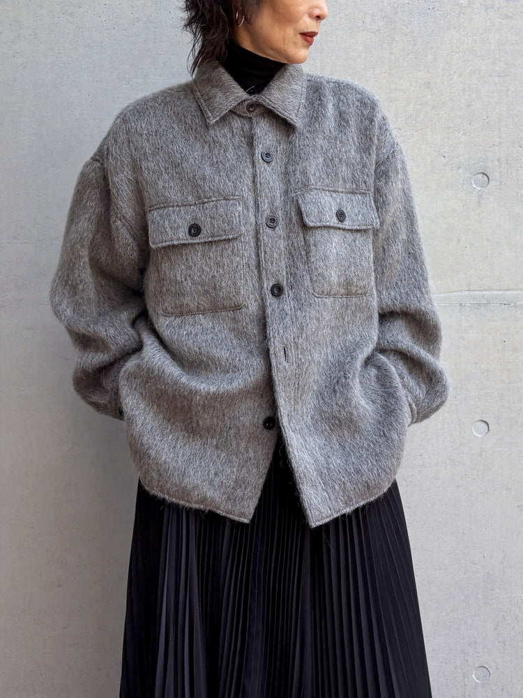 HYKE / SHAGGY CPO JACKET / GRAY / 17590