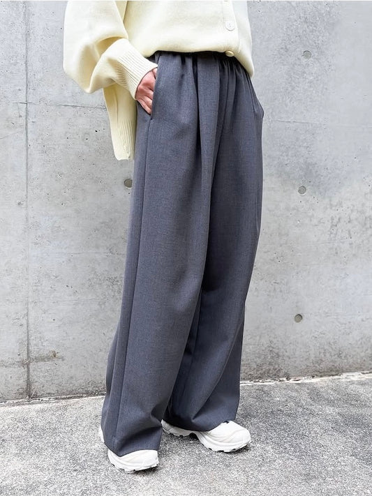ENFÖLD / RELAX WIDE PANTS / C.GRAY / 300IA231-2681