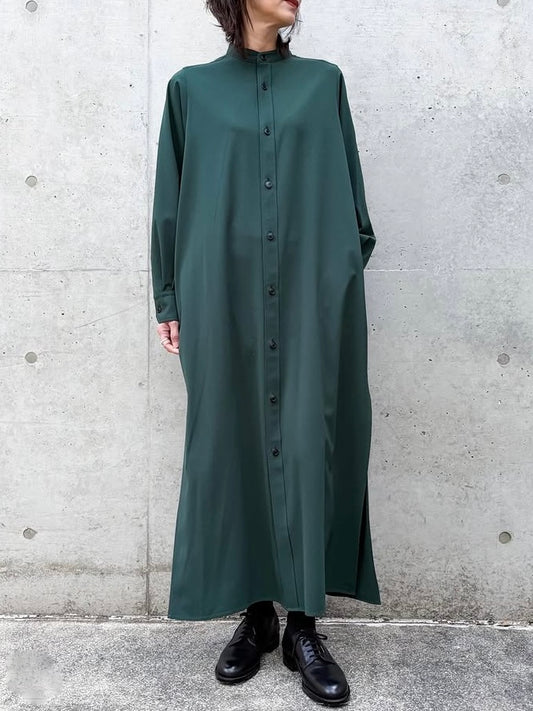 HYKE / MAXI SHIRT DRESS / GREEN / 16244