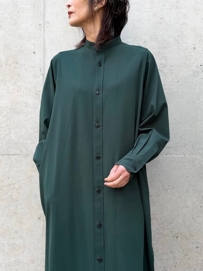 HYKE / MAXI SHIRT DRESS / GREEN / 16244