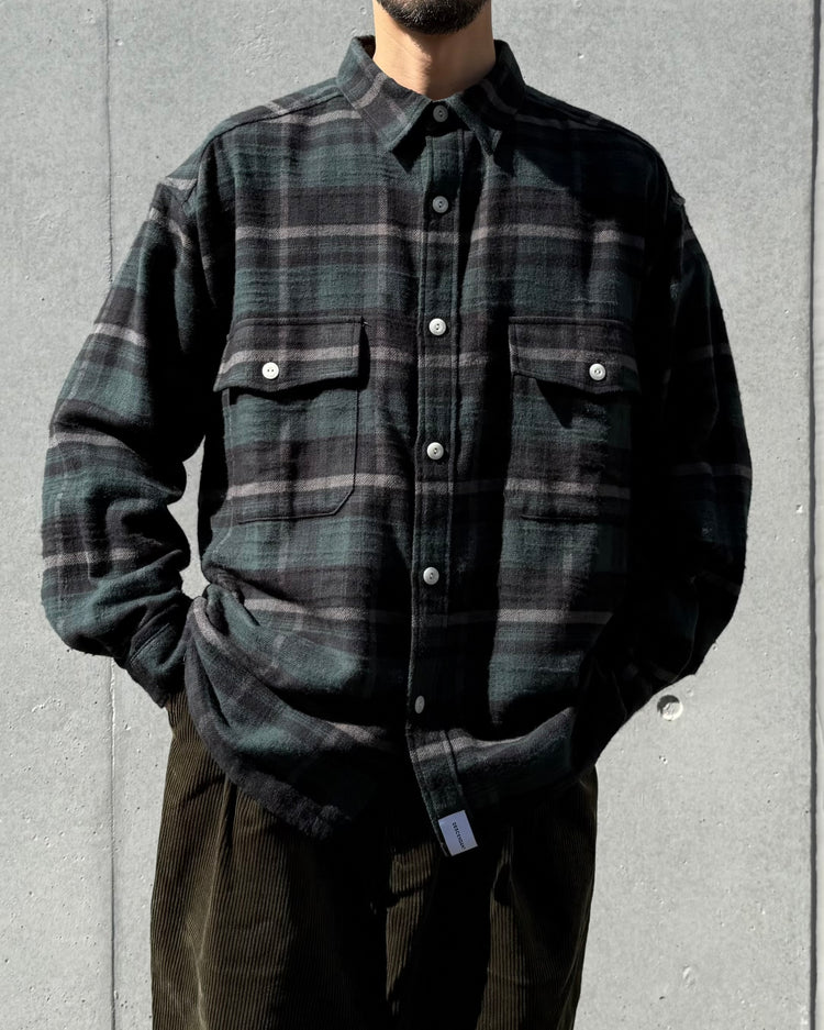 DESCENDANT / VANNING PLAID LS SHIRT / GREEN / 252TQDS-SHM04