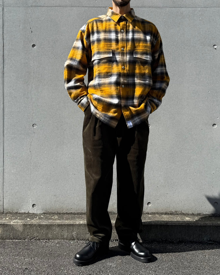 DESCENDANT / VANNING PLAID LS SHIRT / YELLOW / 252TQDS-SHM04