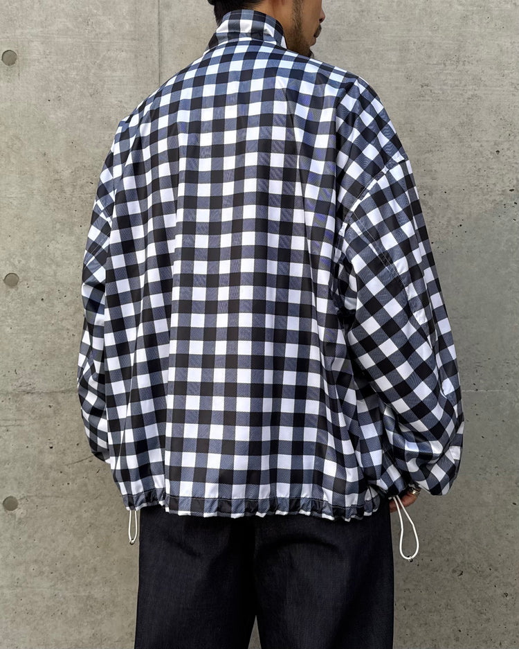 TSTS / RECYCLED POLYESTER WIND TRACK JACKET / BLACK GINGHAM / 26MM0601