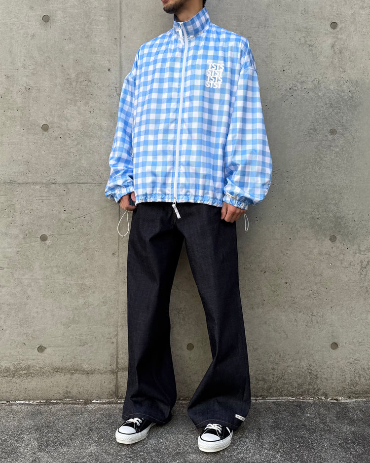 TSTS / RECYCLED POLYESTER WIND TRACK JACKET / SAX BLUE GINGHAM / 26MM0601