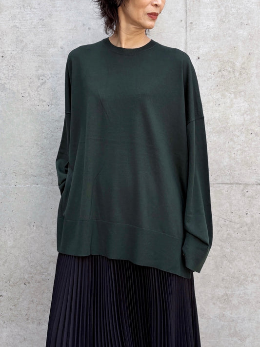 ENFÖLD / BOX WIDE PULLOVER / Dark Green / 300JA270-0211
