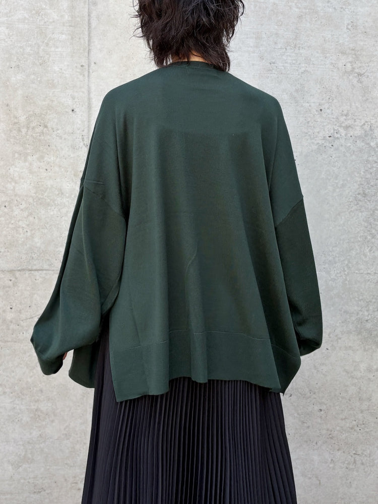 ENFÖLD / BOX WIDE PULLOVER / Dark Green / 300JA270-0211