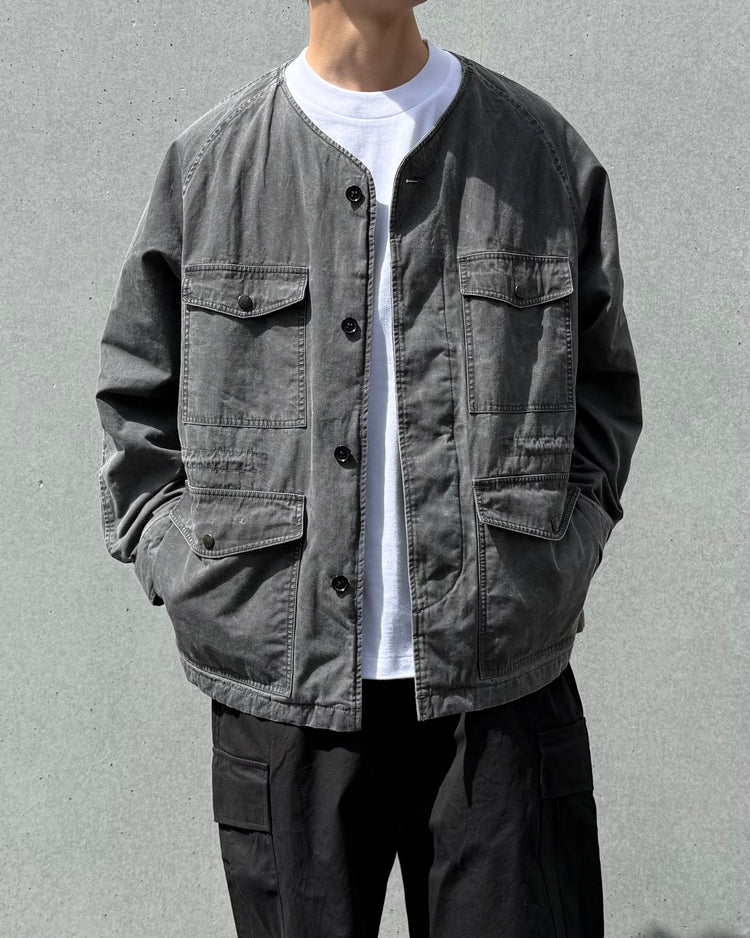 nanamica / Cotton CORDURA Insulation Collarless Jacket / Gray / S26FA050