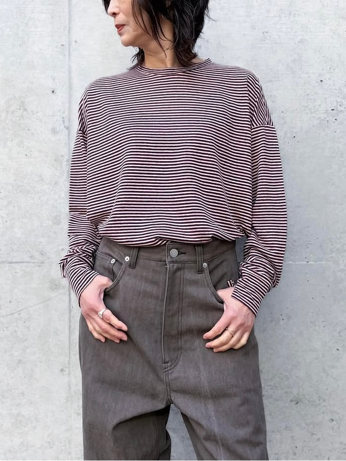 BLAMINK / RESORT マルチボーダーロングスリーブ / NAVY / 7912-200-0004