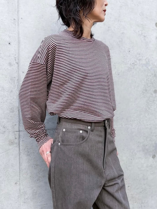 BLAMINK / RESORT マルチボーダーロングスリーブ / NAVY / 7912-200-0004