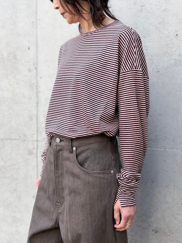 BLAMINK / RESORT マルチボーダーロングスリーブ / NAVY / 7912-200-0004