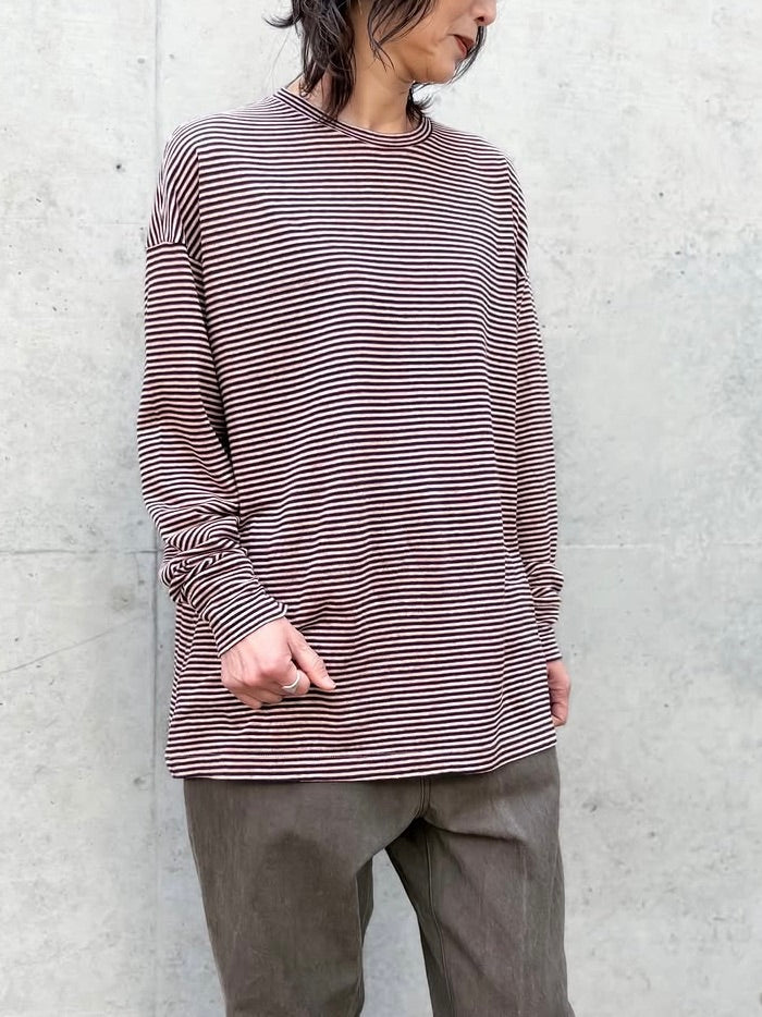 BLAMINK / RESORT マルチボーダーロングスリーブ / NAVY / 7912-200-0004