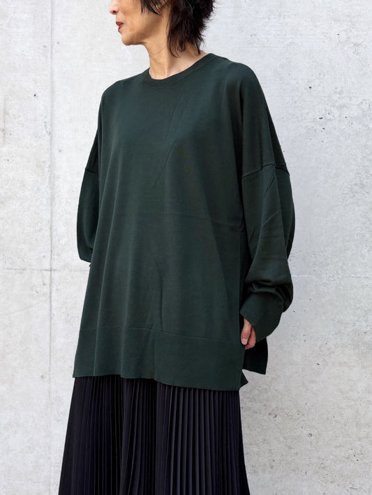 ENFÖLD / BOX WIDE PULLOVER / Dark Green / 300JA270-0211
