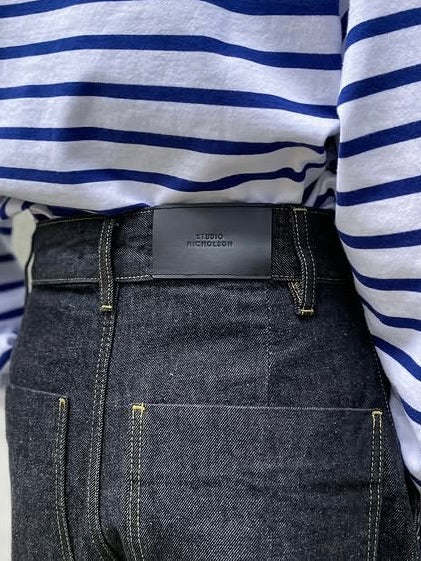 STUDIO NICHOLSON / CHALCO DENIM WIDE CROP PANT / WASHED BLACK