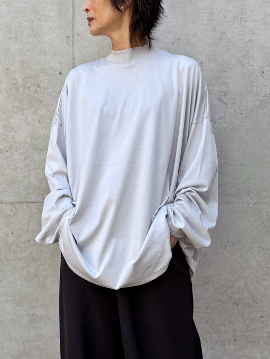 ENFÖLD / HIGH-NECK BOX LONG-SLEEVE T-SHIRT / L.Gray / 300JA280-0431