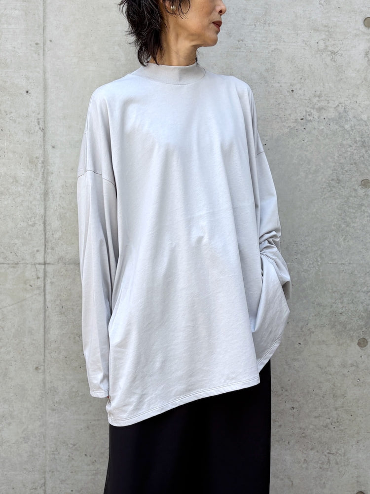 ENFÖLD / HIGH-NECK BOX LONG-SLEEVE T-SHIRT / L.Gray / 300JA280-0431