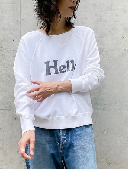 MADISONBLUE / HELLO SWEAT L/S URAKE DYED / WHITE / MB251-7701