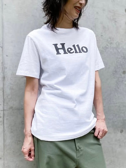 MADISONBLUE / HELLO CREW NECK TEE / WHITE / MB000-7001