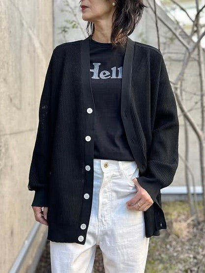 MADISONBLUE / BIG KNIT V CD MESH / BLACK / MB251-8703