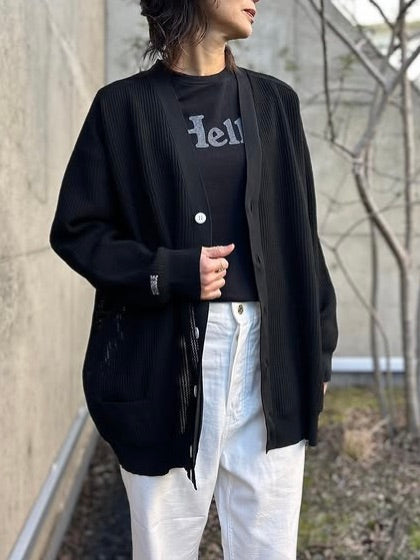 MADISONBLUE / BIG KNIT V CD MESH / BLACK / MB251-8703