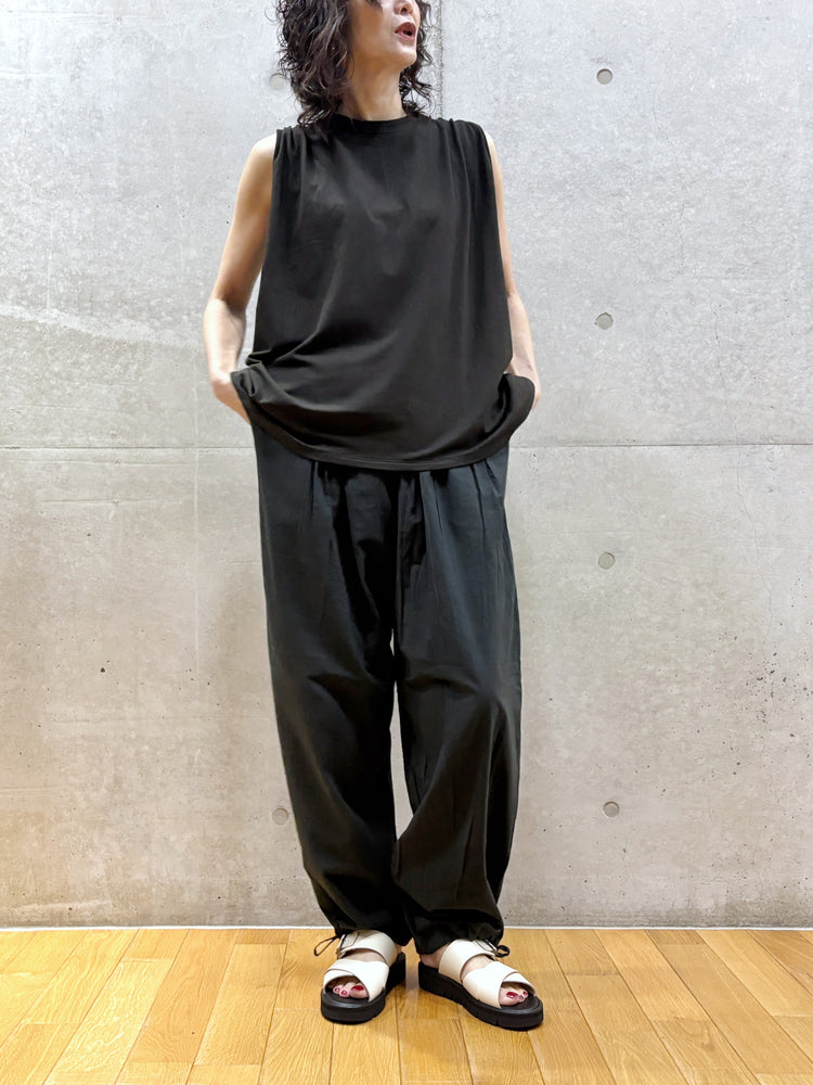 WALANCE / natural dye mint jersey sleeveless top / S.BLACK / 3261-111