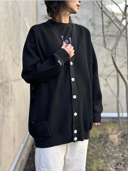MADISONBLUE / BIG KNIT V CD MESH / BLACK / MB251-8703