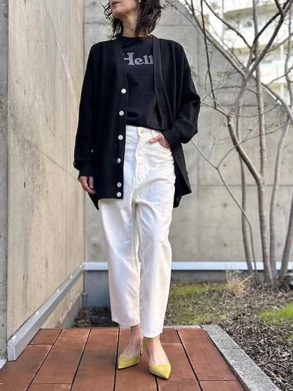 MADISONBLUE / BIG KNIT V CD MESH / BLACK / MB251-8703