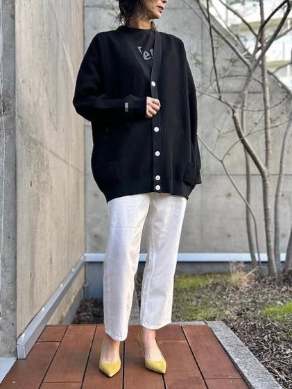 MADISONBLUE / BIG KNIT V CD MESH / BLACK / MB251-8703