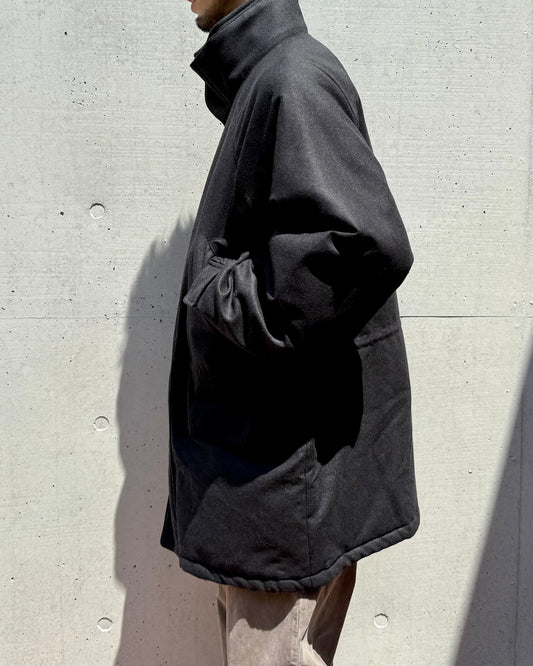 AURALEE /  WOOL FULLING FLANNEL PADDED OVER BLOUSON / TOP CHARCOAL / A25AB02CF