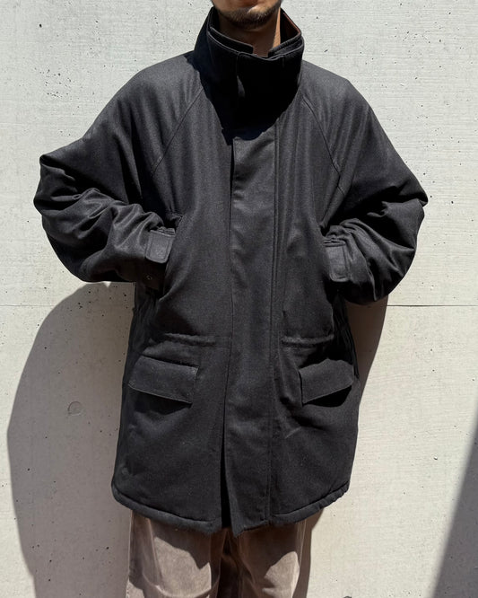 AURALEE /  WOOL FULLING FLANNEL PADDED OVER BLOUSON / TOP CHARCOAL / A25AB02CF