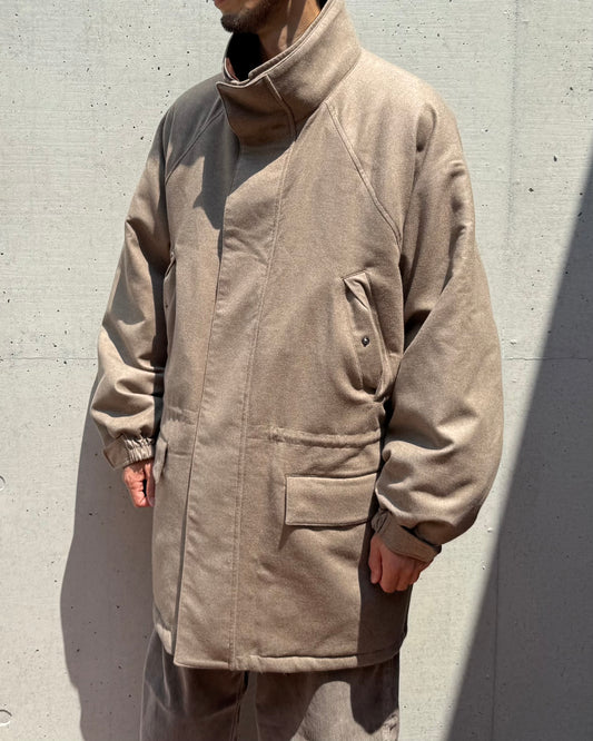 AURALEE /  WOOL FULLING FLANNEL PADDED OVER BLOUSON / TOP BROWN / A25AB02CF