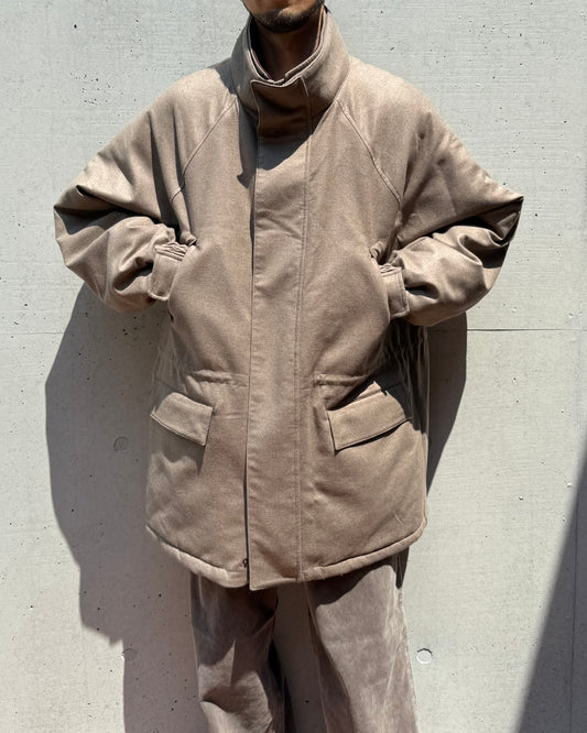 AURALEE /  WOOL FULLING FLANNEL PADDED OVER BLOUSON / TOP BROWN / A25AB02CF