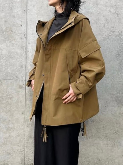 08sircus / High count weather Hooded mid coat / camel / S26SS-OT01