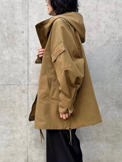 08sircus / High count weather Hooded mid coat / camel / S26SS-OT01