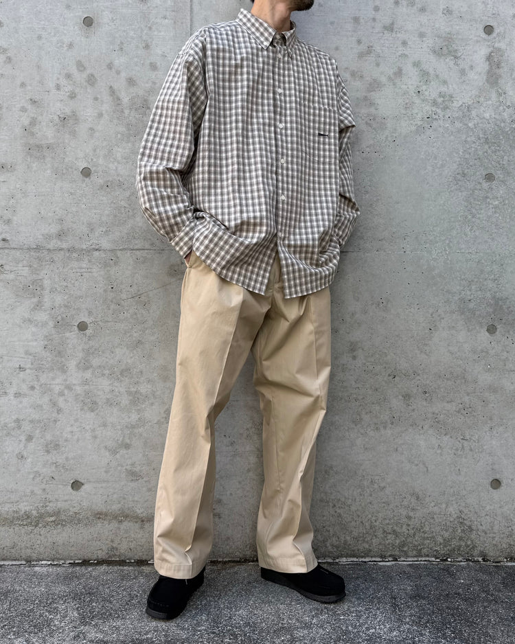 DESCENDANT / KENNEDY’S PLAID LS SHIRT / BEIGE / 261TQDS-SHM01