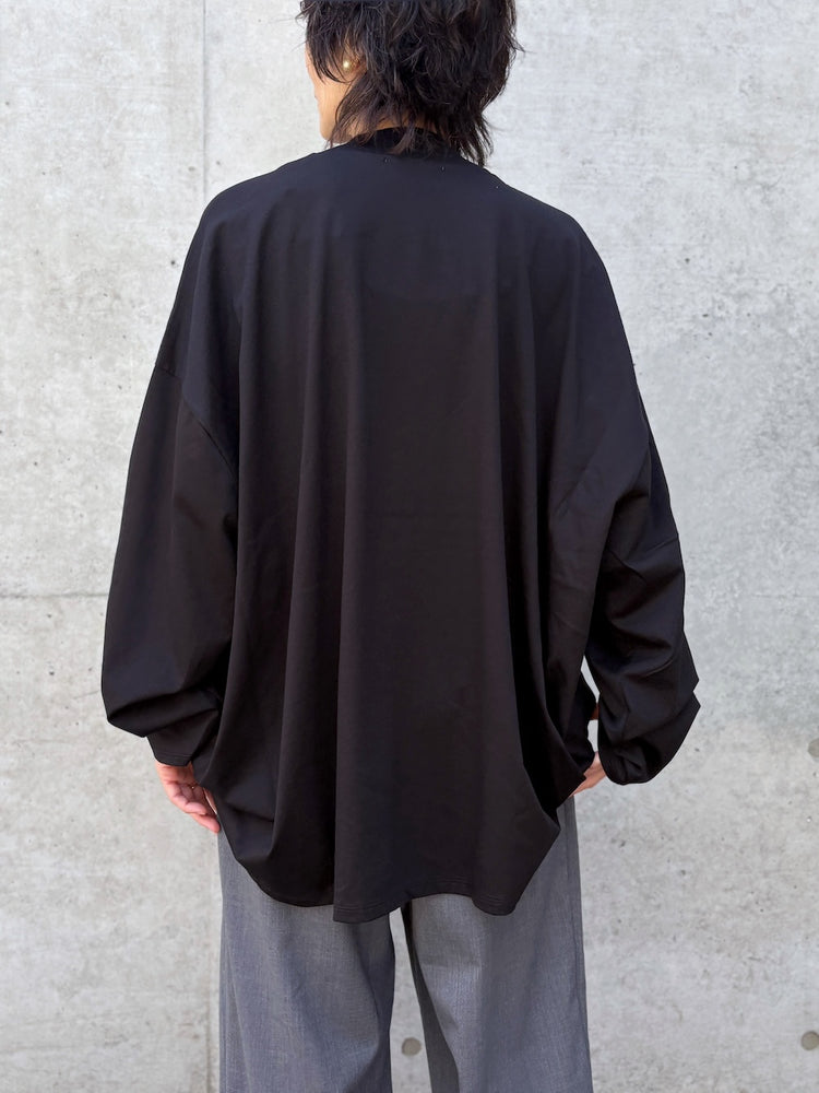 ENFÖLD / HIGH-NECK BOX LONG-SLEEVE T-SHIRT / BLACK / 300JA280-0431