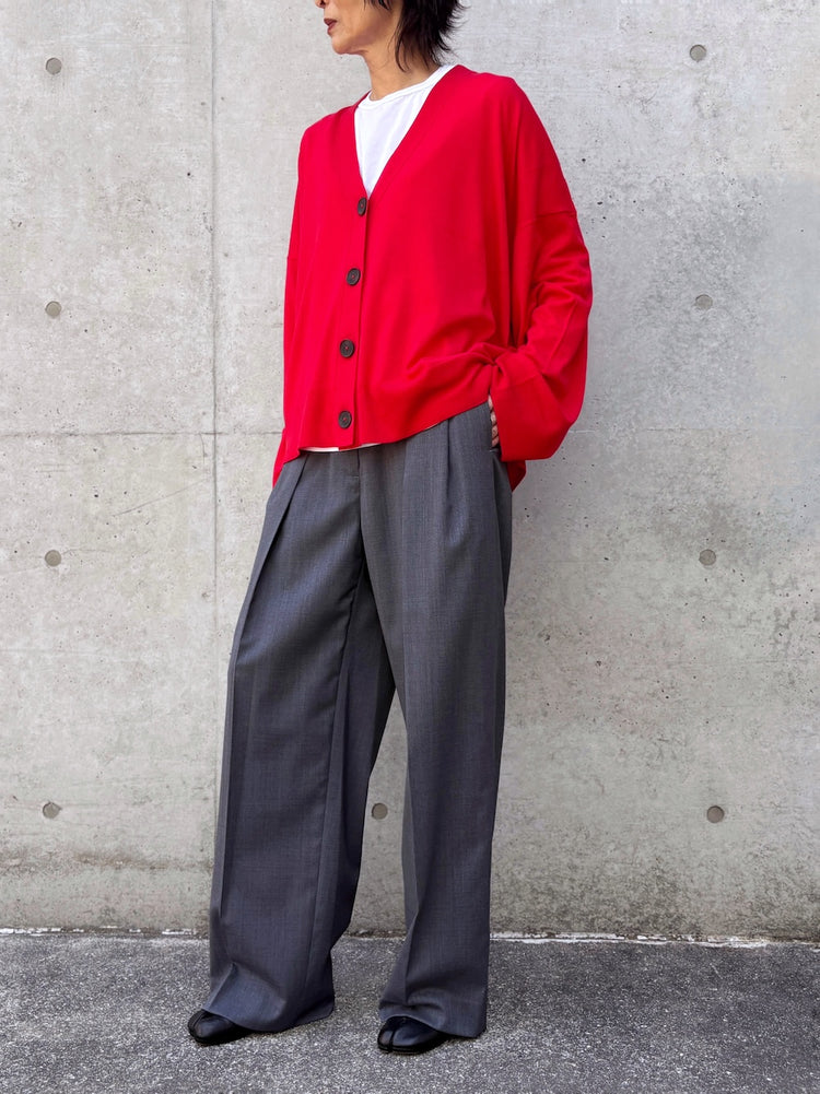 ENFÖLD / V-NECK BOX CARDIGAN / Red / 300JA270-0421