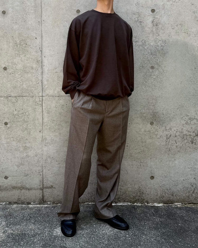 AURALEE / SUPER LIGHT WOOL TWO-TUCK SLACKS / TOP BROWN / A26AP03OS