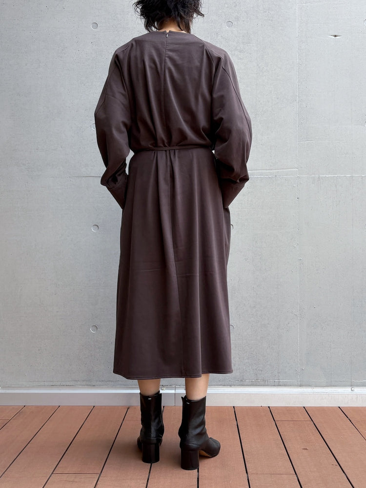 08sircus / Organic cotton jersey suede finish raglan sleeve dress / D.brown / S26AW-DR05