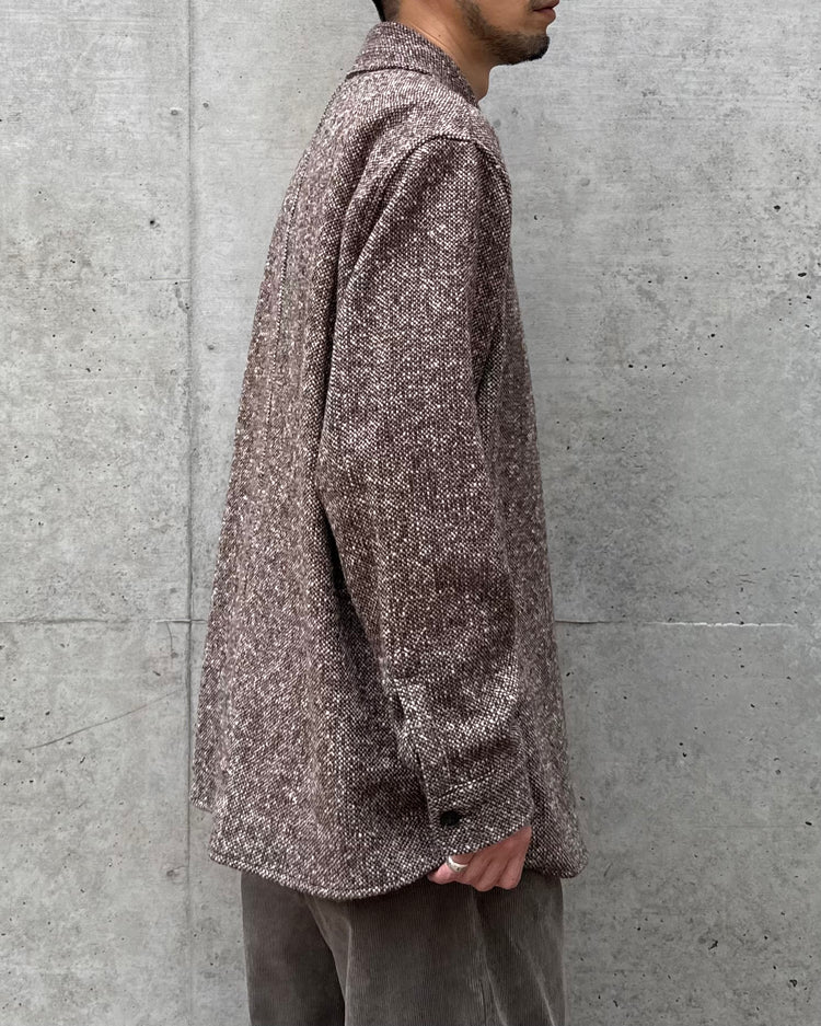 AURALEE / HOMESPUN TWEED SHIRT BLOUSON / MIX BROWN / A26AS02HT