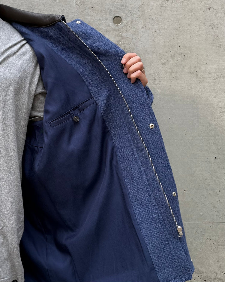 AURALEE / HOMESPUN TWEED ZIP BLOUSON / DUSTY BLUE / A26AB01HT