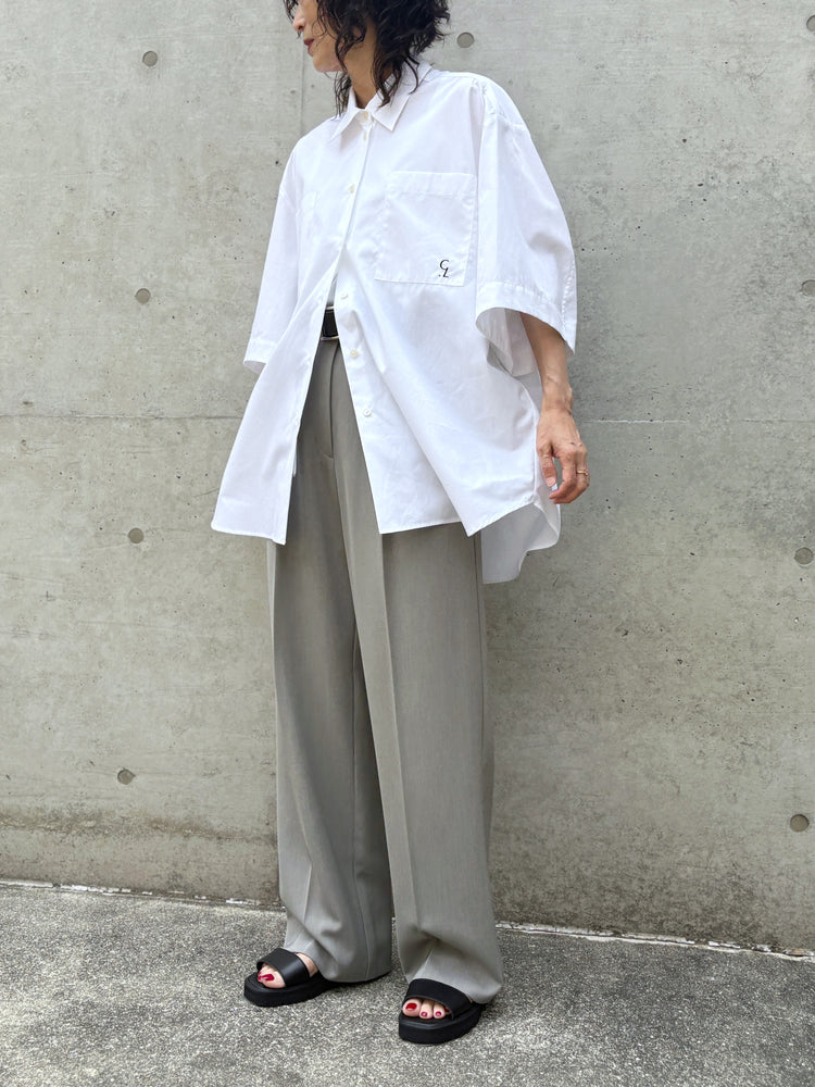 CLANE / HALF SLEEVE HUGE SHIRTS / WHITE / 10122-4233