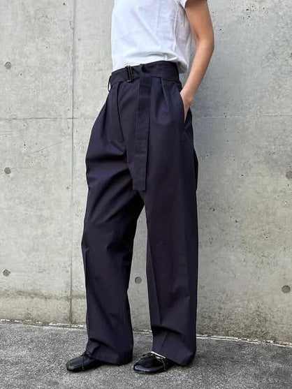 SOPHIE TALKS ABOUT THE WEATHER / BELTED PANTS / NAVY / COM-26S- PA01