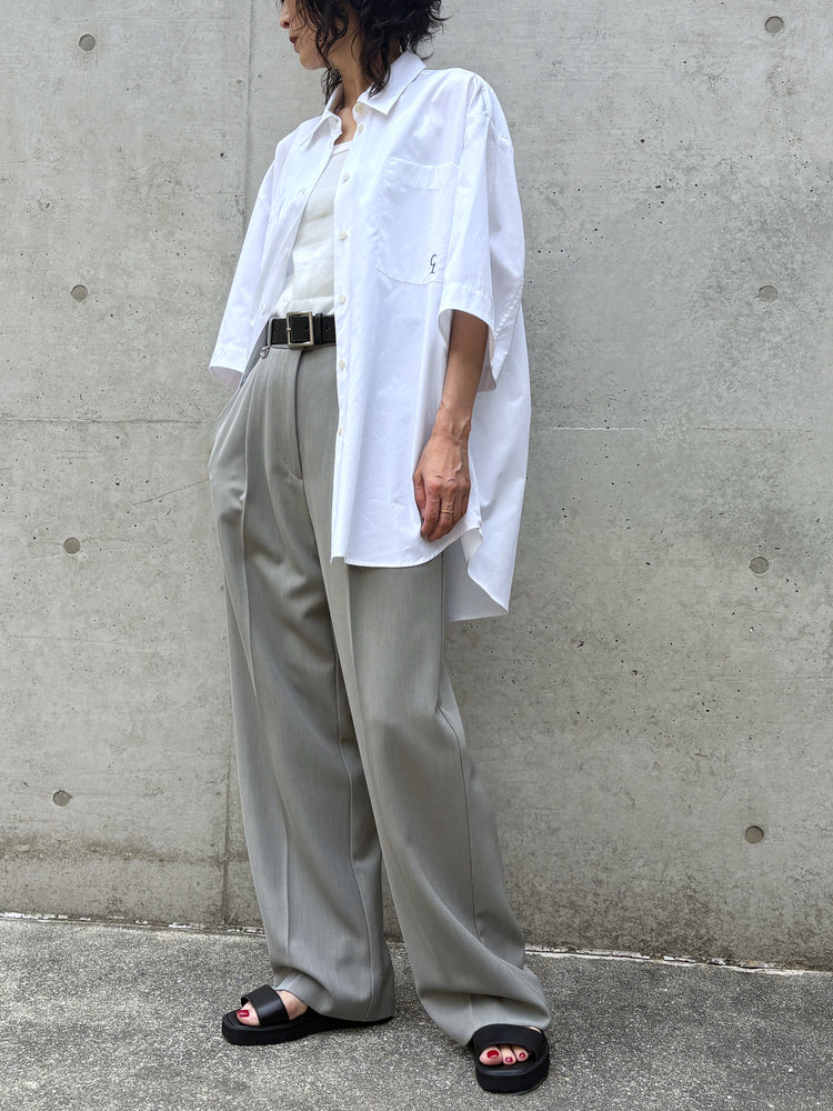 CLANE / HALF SLEEVE HUGE SHIRTS / WHITE / 10122-4233