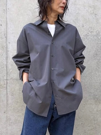 SOPHIE TALKS ABOUT THE WEATHER / OVER SIZE SHIRT / GRAY / COM-26S-SH01
